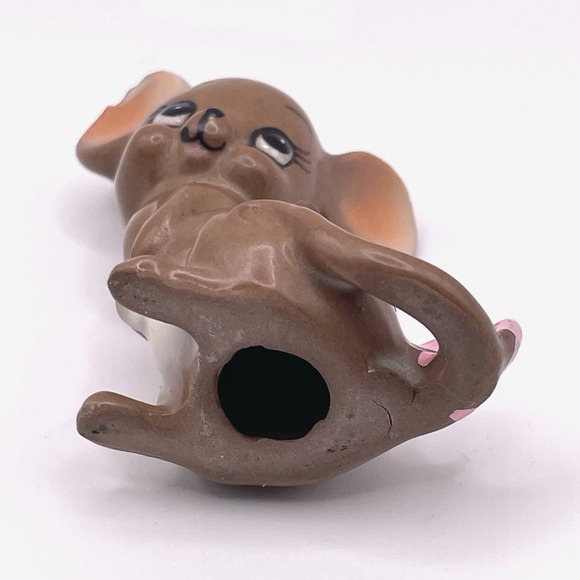 Josef Originals Anthropomorphic Mouse with Pink Bow Porcelain 2" Figurine VTG - Picture 7 of 8